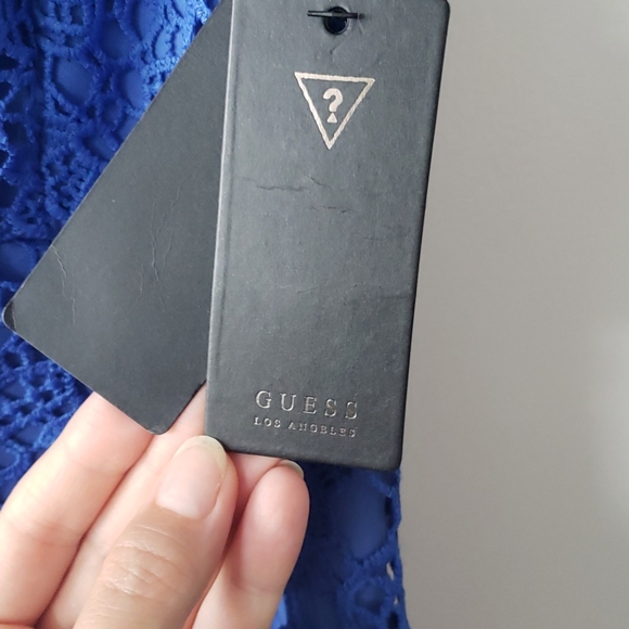 Guess Lace Bodycon Dress Blue 10 NWT - Picture 6 of 7